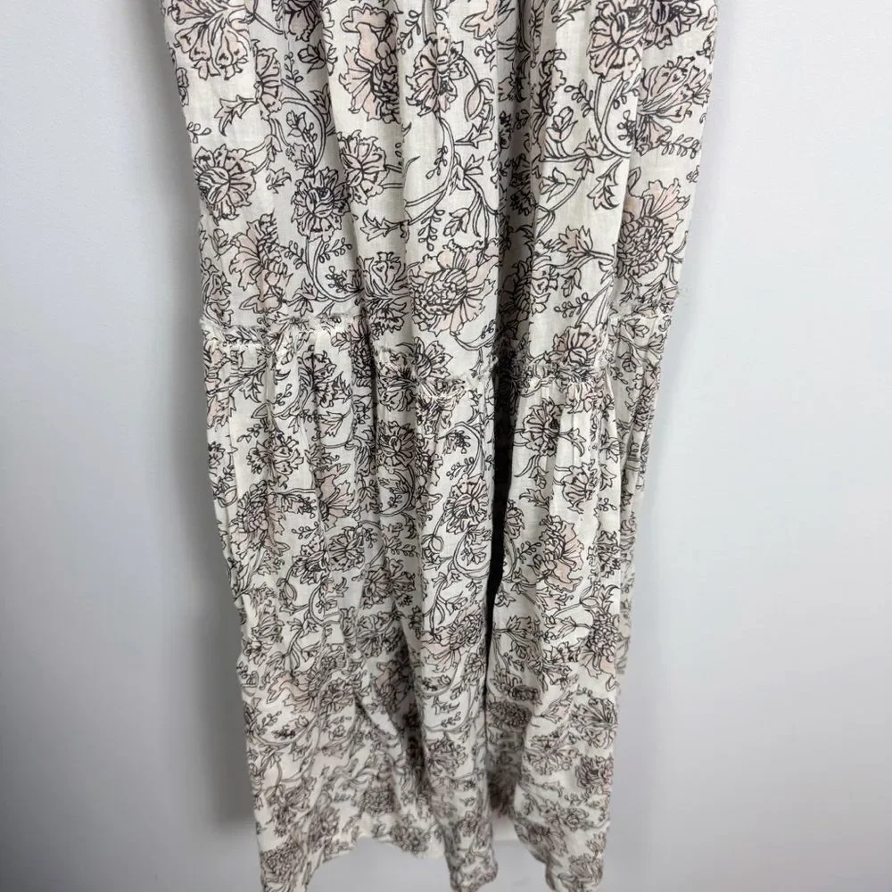 FREE PEOPLE | Bonita Floral Print MIidi Dress Black Cream Women’s Size Small